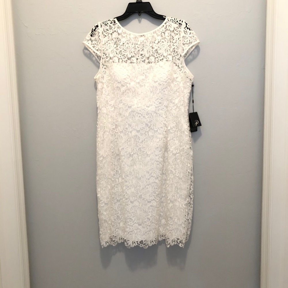 Adrianna Papell white Dress sz14 NWT